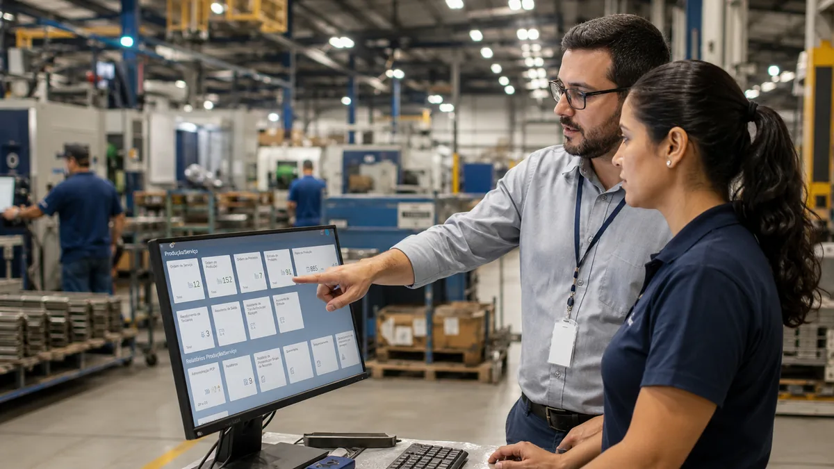 Gráficos de planejamento e controle da produção impulsionados por Inteligência Artificial.
