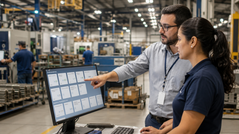 Gráficos de planejamento e controle da produção impulsionados por Inteligência Artificial.